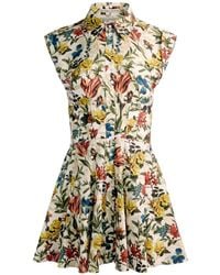 Alice + Olivia - Kim Floral-Print Shirt Mini Dress - Lyst