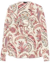 Etro - Paisley-Print Ruffled Blouse - Lyst
