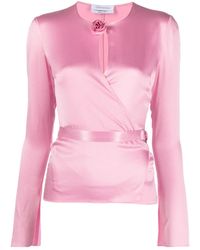 Blumarine - Blusa con aplique de rosa - Lyst