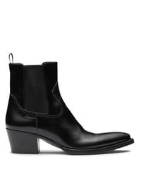 Prada - Ankle Boots Aus Leder - Lyst