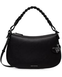 ARMANI EXCHANGE - Braided-Handle Heart-Charm Shoulder Bag - Lyst