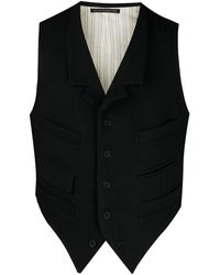 Débardeur ajusté à capuche Laines Yohji Yamamoto pour homme en coloris Noir blousons blazers Gilets Homme Vêtements Vestes 