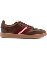 Bally - Stripe-detailing Leather Sneakers - Lyst