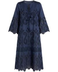 CHRISTY LYNN - Norah Embroidered Eyelet Midi Dress - Lyst
