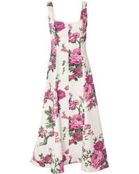Carolina Herrera - Floral-print Sleeveless Midi Dress - Lyst