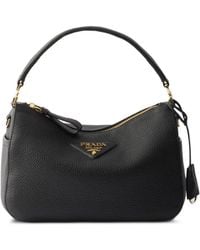 Prada - Small Logo-Plaque Leather Shoulder Bag - Lyst