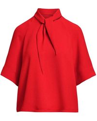 Essentiel Antwerp - Kassie Tie-Neck Raglan-Sleeve Blouse - Lyst