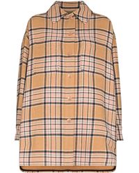 See By Chloé Check-pattern Oversized Shirt Coat - Natural