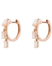 Anita Ko - 18Kt Rose Baguette Diamond Hoop Earrings - Lyst