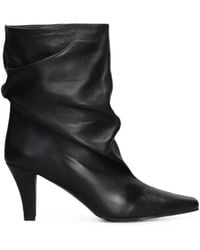 The Seller - Slouchy Pointed-Toe Leather Ankle Boots - Lyst