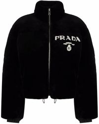 Prada - Veste Zippée À Logo Imprimé - Lyst