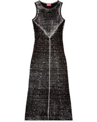 DIESEL - Robe en lin tricoté avec logo cut-out - Lyst