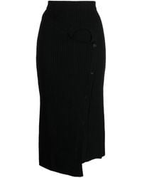 Feng Chen Wang - Jupe En Laine À Design Nervuré - Lyst