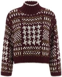 Brunello Cucinelli - Prince Of Wales Kasjmier Trui - Lyst