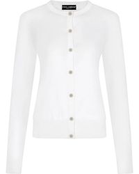 Dolce & Gabbana - Button-Up Silk Cardigan - Lyst