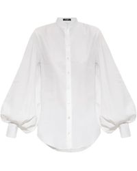 Balmain - Balloon-Sleeve Band-Collar Shirt - Lyst