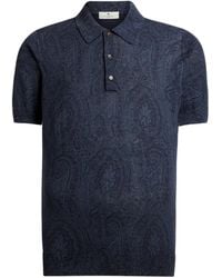 Etro - Paisley Floral Print Polo Shirt - Lyst