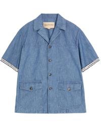 Valentino Garavani - Denim Bowling Shirt - Lyst