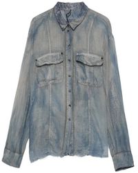 Masnada - Acid-Wash Semi-Sheer Shirt - Lyst