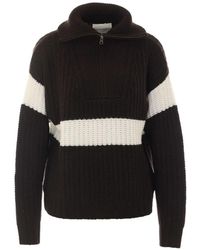 Lisa Yang - Mavis Striped Half-Zip Sweater - Lyst