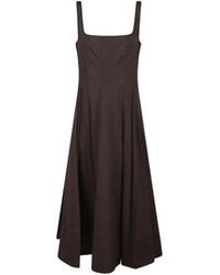 STAUD - Square-Neck Sleeveless Midi Dress - Lyst
