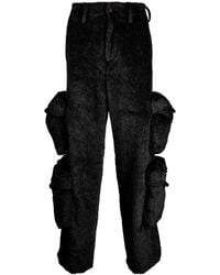 Amiri - X Browns Black Faux-fur Cargo Trousers - Men's - Viscose/wool/alpaca - Lyst