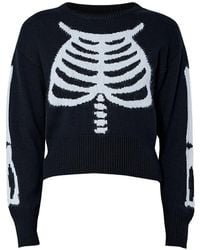 VAQUERA - Skeleton-Motif Ribbed-Knit Sweater - Lyst