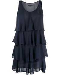 Armani Exchange - Ruffled Crepe Short Dress - Lyst