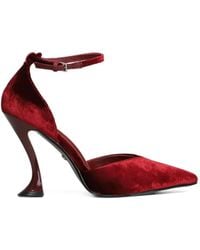 Lola Cruz - Eugenia 95 Ankle-Strap Velvet Pumps - Lyst