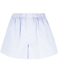 Wardrobe NYC - Elasticated-waistband Striped Cotton Shorts - Lyst