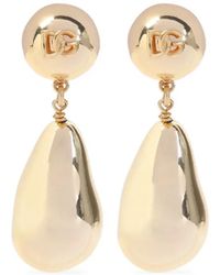 Dolce & Gabbana - Oorclips Met Logo-Reliëf - Lyst