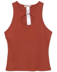 Twinset - Ribbed Top With Logo - Lyst