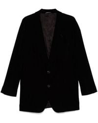 Giorgio Armani - Velvet Notched Lapel Single-Breasted Blazer - Lyst