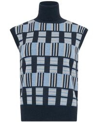 Moorer - Geometric-Pattern Sleeveless Jumper - Lyst