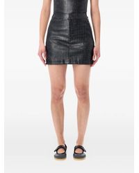 adidas - Crocodile-Effect Stripe Mini Skirt - Lyst