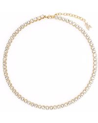 AMINA MUADDI - Tennis Crystal-embellished Necklace - Lyst