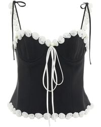 Stolen Stores - Puff-Trim Tie-Fastening Corset Top - Lyst