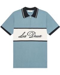 Les Deux - Colour-Block Quarter-Zip Polo Shirt - Lyst