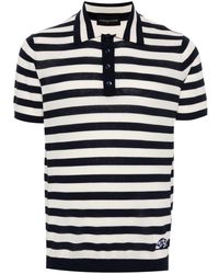 Gabriele Pasini - Striped Fine-knit Polo Shirt - Lyst