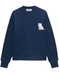 MSGM - Cat-print Cotton Sweatshirt - Lyst