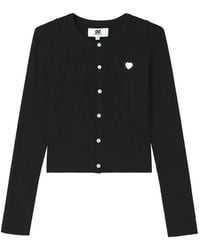 Chocoolate - Ribbed-Knit Striped Cardigan And Top Set (Set Of Two) - Lyst