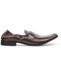 MM6 by Maison Margiela - Penny Strap Leather Loafers - Lyst