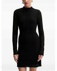 Bardot - High-Neck Textured Mini Dress - Lyst