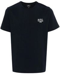 A.P.C. - Katoenen T-Shirt Met Geborduurd Logo - Lyst