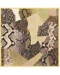 Bimba Y Lola - Khaki Snake-Design Leather-Patchwork Scarf - Lyst