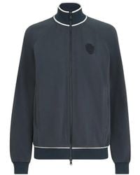 Brunello Cucinelli - Cotton Smooth French-Terry Sweatshirt With Zip And Logo - Lyst