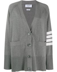 Thom Browne Gestreept Vest in het Grijs Dames Kleding voor voor Truien en gebreide kleding voor Cardigans 