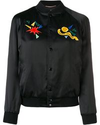 Saint Laurent Giacca Teddy con applicazione Love - Nero