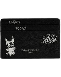 Zadig & Voltaire - Graffiti-Print Leather Cardholder - Lyst
