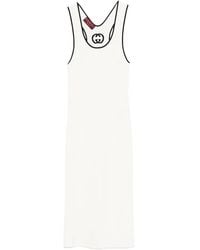 Gucci - Vestido Midi Con Motivo Del Logo - Lyst